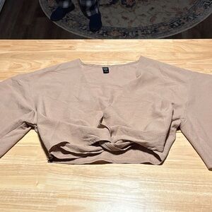 Chic Tan Twist Front Crop Top